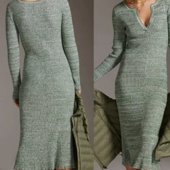 Daily Practice By Anthropologie Alla midi dress in Green Size S - Picture 2 of 2